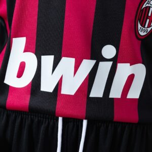 AC Milan 09_10 Home Retro Long Sleeve Kids Kit Jersey – Replica Football Soccer