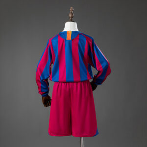 Barcelona 05_06 Home (League Edition) Retro Long Sleeve Kids Kit Jersey – Replic