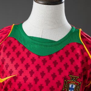 Portugal 2004 Home Retro Kids Kit Jersey – Replica Football Soccer Shirt – Size