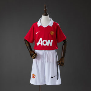 M-U 10_11 Home Retro Kids Kit Jersey – Replica Football Soccer Shirt – Size 16–2