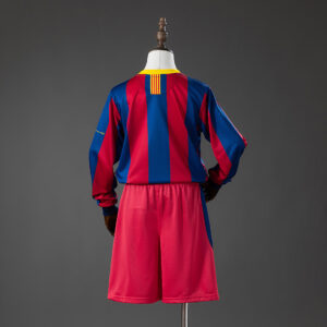 Barcelona 10_11 Home Retro Long Sleeve Kids Kit Jersey – Replica Football Soccer