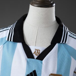 Argentina 1998 Home Retro Kids Kit Jersey – Replica Football Soccer Shirt – Size
