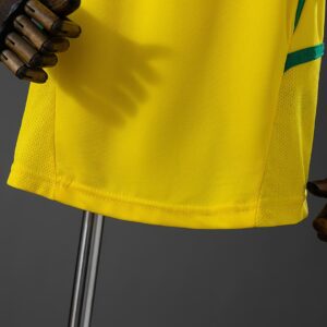 Brazil 2002 Home Retro Kids Kit Jersey – Replica Football Soccer Shirt – Size 16