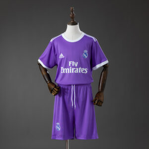 Real Madrid 16_17 Away Retro Kids Kit Jersey – Replica Football Soccer Shirt – S