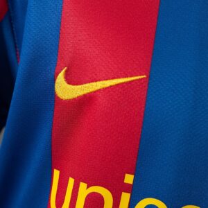 Barcelona 10_11 Home Retro Kids Kit Jersey – Replica Football Soccer Shirt – Siz
