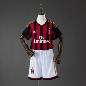 AC Milan 13/14 Home Retro Kids Kit Jersey – Replica Football Soccer Shirt – Size