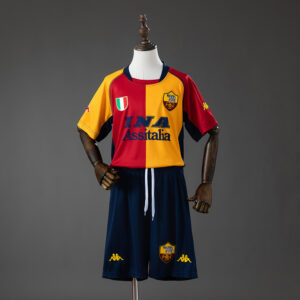 Roma 00_01 Champion Edition Retro Kids Kit Jersey – Replica Football Soccer Shir