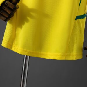 Brazil 2002 Home Retro Long Sleeve Kids Kit Jersey – Replica Football Soccer Shi