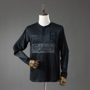 LFC 95_96 Retro Long Sleeve Black Jersey – Replica Football Soccer Shirt – S–XXL