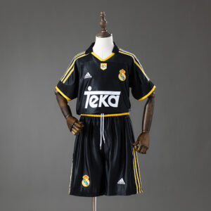 Real Madrid 99_01 Away Retro Kids Kit Jersey – Replica Football Soccer Shirt – S