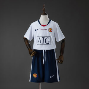 M-U 08_09 Away (UEFA Champions League) Retro Kids Kit Jersey – Replica Football