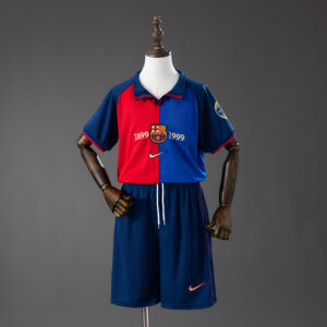 Barcelona 100th Anniversary Retro Kids Kit Jersey – Replica Football Soccer Shir