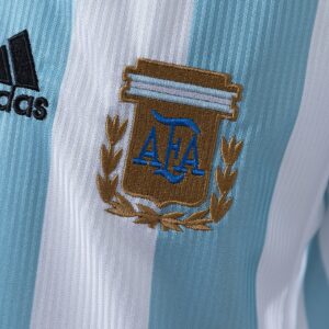 Argentina 1998 Home Retro Kids Kit Jersey – Replica Football Soccer Shirt – Size