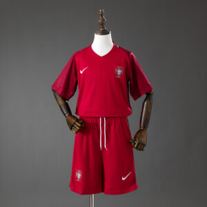 Portugal 16_17 Home Retro Kids Kit Jersey – Replica Football Soccer Shirt – Size