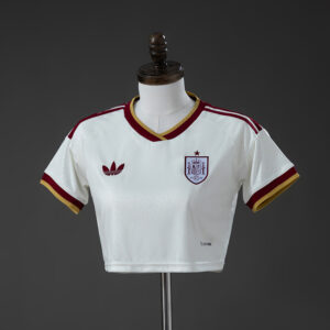 Spain 2026 Home Women's Crop Top Style Jersey – Replica Football Soccer Shirt –