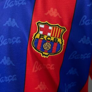 Barcelona 96_97 Home Retro Kids Kit Jersey – Replica Football Soccer Shirt – Siz