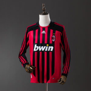 Retro Long Sleeve AC Milan 07_08 Home Jersey – Replica Football Soccer Shirt – S