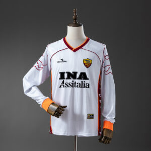 Retro Long Sleeve Roma 99_00 Away Jersey – Replica Football Soccer Shirt – S–XXL