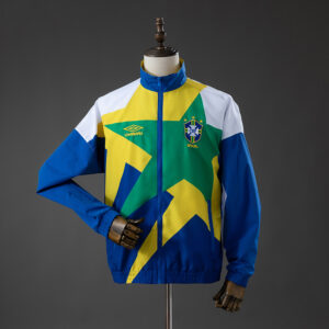 Brazil 92_94 Track Jacket Retro Windbreaker – Replica Football Soccer Shirt – S–