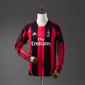 AC Milan 10_11 Home Long Sleeve Retro Jersey – Replica Football Soccer Shirt – S