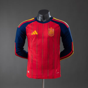 Spain 2026 Home 2-Star Champion Long Sleeve Player Version Jersey | Spain Footba