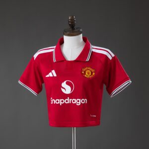 M-U 26_27 Home Women's Crop Jersey – Replica Football Soccer Shirt – S–XXL
