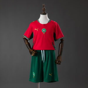 Morocco 2026 Home Kids Kit Jersey – Replica Football Soccer Shirt – Size 16-28