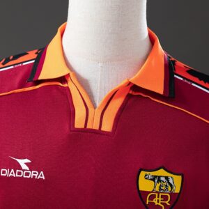 Retro Long Sleeve Roma 98_99 Home Jersey – Replica Football Soccer Shirt – S–XXL