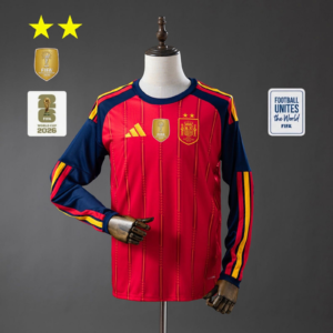 Spain 2026 Home 2-Star Champion Edition Long Sleeve Jersey | Spain Football Jers