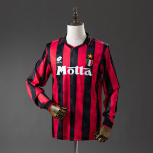 AC Milan 93_94 Home Long Sleeve Jersey – Replica Football Soccer Shirt – S–XXL