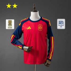 Spain 2026 Home 2-Star Champion Edition Long Sleeve Jersey | Spain Football Jers