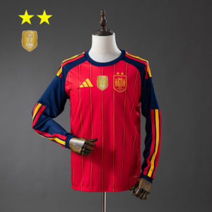 Spain 2026 Home 2-Star Champion Edition Long Sleeve Jersey | Spain Football Jers