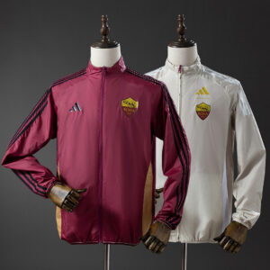 Roma Reversible Windbreaker Jacket – Red & Beige – Replica Football Jacket – S–X