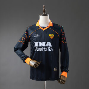 Retro Long Sleeve Roma 99_00 Third Away Jersey – Replica Football Soccer Shirt –