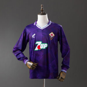 Fiorentina 92_93 Home Long Sleeve Retro Jersey – Replica Football Soccer Shirt –