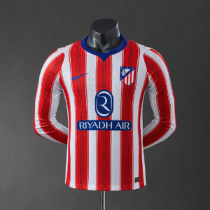 Atletico Madrid 26_27 Home Player Version Long Sleeved Jersey – Replica Football