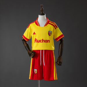 RC Lens 26_27 Home Kids Kit Jersey – Replica Football Soccer Shirt – Size 16-28
