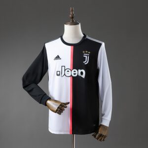 Juv 19_20 Home Long-Sleeved Retro Jersey – Replica Football Soccer Shirt – S–XXL