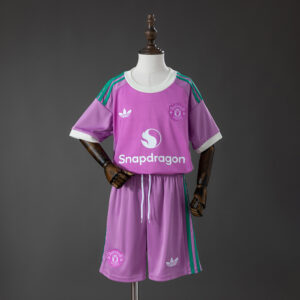 M-U 26_27 Away Kids Kit Goalkeeper Jersey – Replica Football Soccer Kids Kit – S