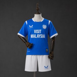 Cardiff City 26_27 Home Kids Kit – Replica Football Soccer Kids Kit – Size 16–28