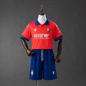 Osasuna 26_27 Home Kids Kit – Replica Football Soccer Kids Kit – Size 16–28