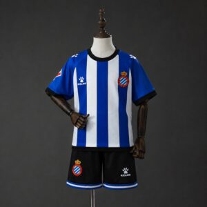 RCD Espanyol 26_27 Home Kids Kit – Replica Football Soccer Kids Kit – Size 16–28