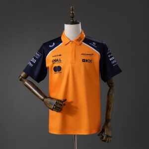 McLaren F1 Team 2025 Orange And Black Polo Shirt – Formula 1 Racing Apparel – S–