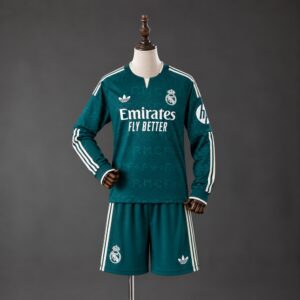 Real Madrid 26_27 Away Long-Sleeve Kids Kit – Replica Football Soccer Shirt – Si