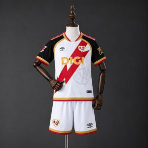 Rayo Vallecano 26_27 Home Kids Kit – Replica Football Soccer Shirt – Size 16–28