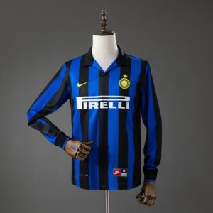 Inter Milan 98_99 Home Long Sleeves Retro Jersey – Replica Football Soccer Shirt
